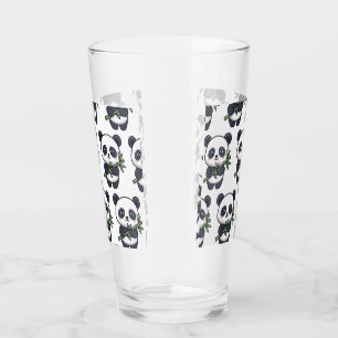 Cute Panda Drinking Glass – Seamless Pattern
