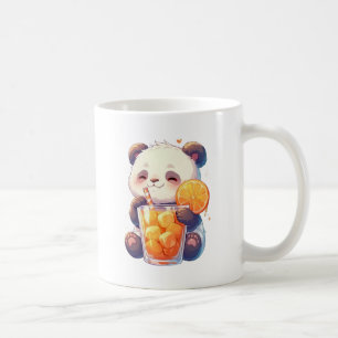 Cute Panda Drinking Orange Juice Mug   Kawaii Pand
