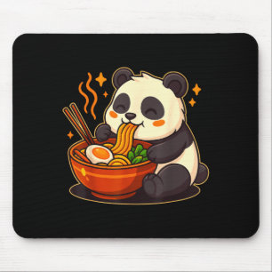 Cute Panda Eating Ramen Noodles Mouse Pad