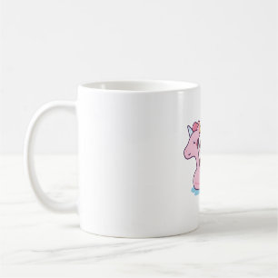 Cute Panda Enjoying Bubble Tea on Pink Unicorn Poo Coffee Mug