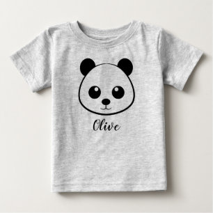 Cute Panda Face Baby Custom – Hand-Drawn Panda  T-Shirt