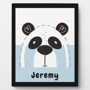 Cute Panda Face Colorblock Plaque