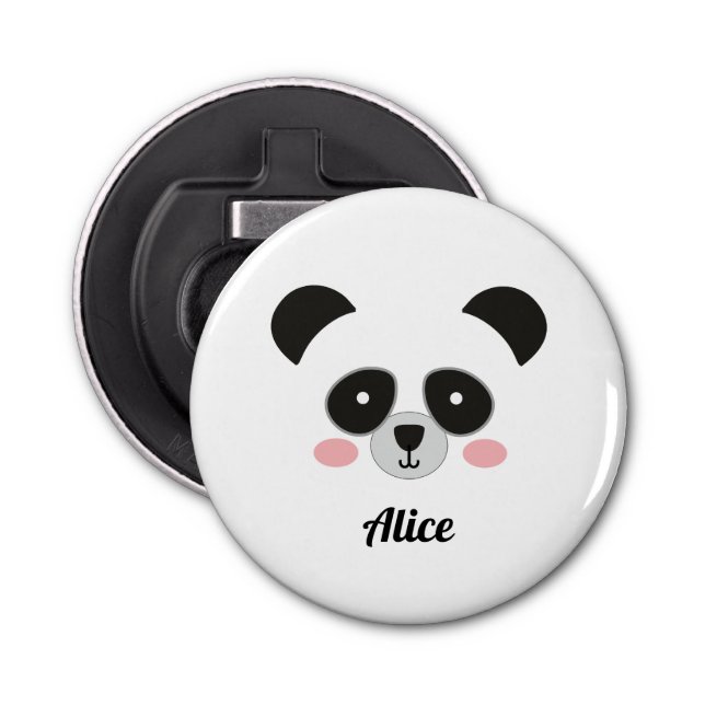 Cute Panda Face Personalised – Custom Name Bottle Opener (Front)