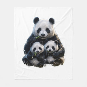 Cute Panda Family Home Decor Throw Blanket