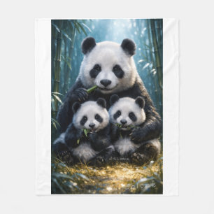 Cute Panda Family Home Decor Throw Blanket