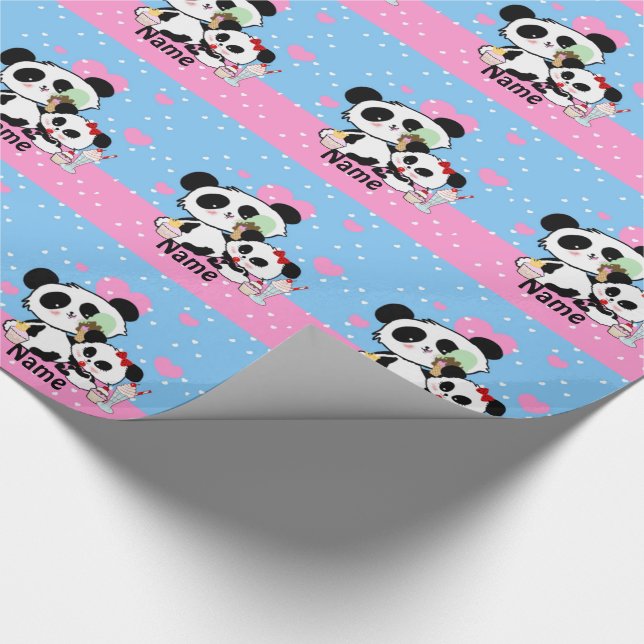 Cute Panda Gifts Wrapping Paper (Corner)