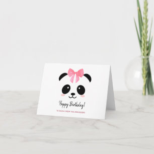 Cute panda girl Happy Birthday  Card