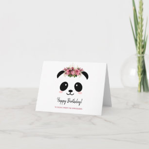 Cute panda girl Happy Birthday  Card