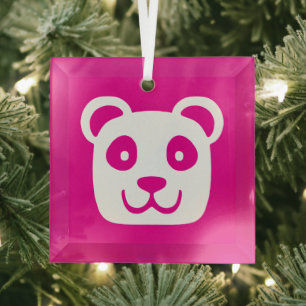 Cute Panda Glass Tree Decoration