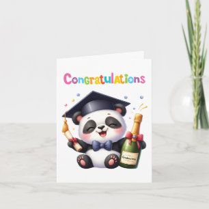 cute Panda Graduation Congratulations Card