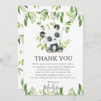 Cute Panda Greenery Baby Shower Gender Neutral