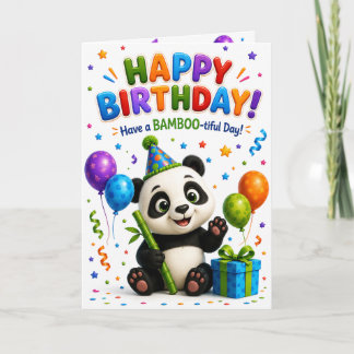 Cute Panda Happy Birthday Card | Adorable Birthday