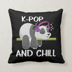 Cute Panda Headphones Korea Pop Lover K-Pop Music Cushion