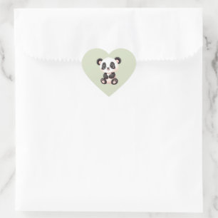 Cute Panda Heart Sticker