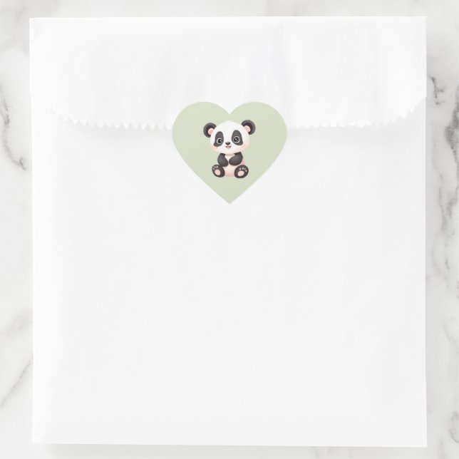 Cute Panda Heart Sticker (Bag)