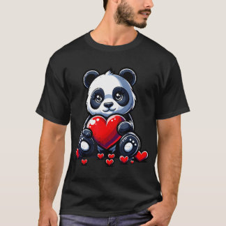Cute Panda Heart Valentines Day Couple Men Women K T-Shirt