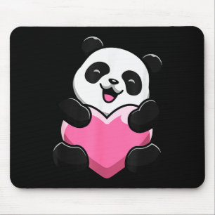 Cute Panda Holding A Heart - Valentines Day - Clic Mouse Pad
