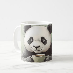 Cute Panda Holding a Mug, Coffee Mug