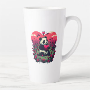 Cute Panda Holding Heart - Valentine's Day Gift Latte Mug