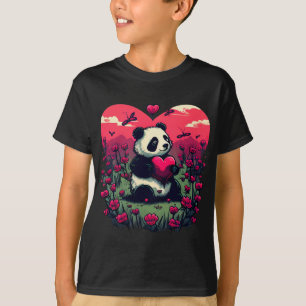 Cute Panda Holding Heart - Valentine's Day Gift T-Shirt