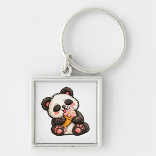 Cute Panda Ice Cream Key Ring