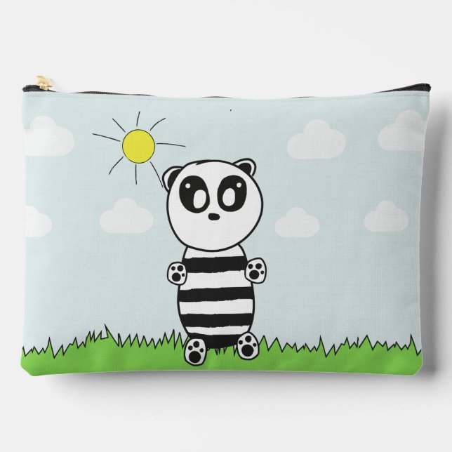 Cute Panda Illustration Accessory Pouch (Front)
