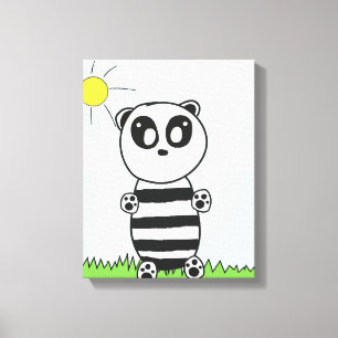 Cute Panda Illustration Canvas Print
