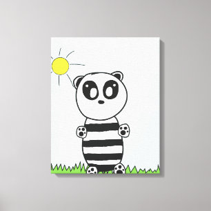 Cute Panda Illustration Canvas Print