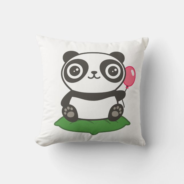 Cute Panda Illustration Cushion (Front)