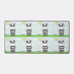 Cute Panda Illustration Desk Mat