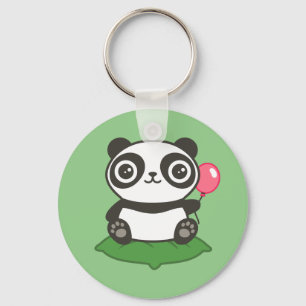 Cute Panda Illustration Key Ring