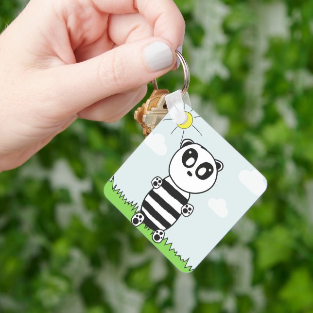 Cute Panda Illustration Key Ring (Hand)