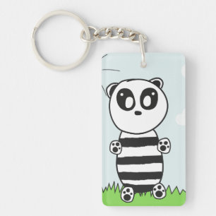 Cute Panda Illustration Key Ring
