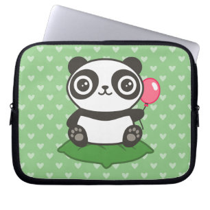 Cute Panda Illustration Laptop Sleeve