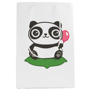 Cute Panda Illustration Medium Gift Bag