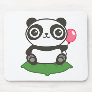 Cute Panda Illustration Mouse Pad