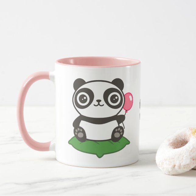 Cute Panda Illustration Mug (With Donut)