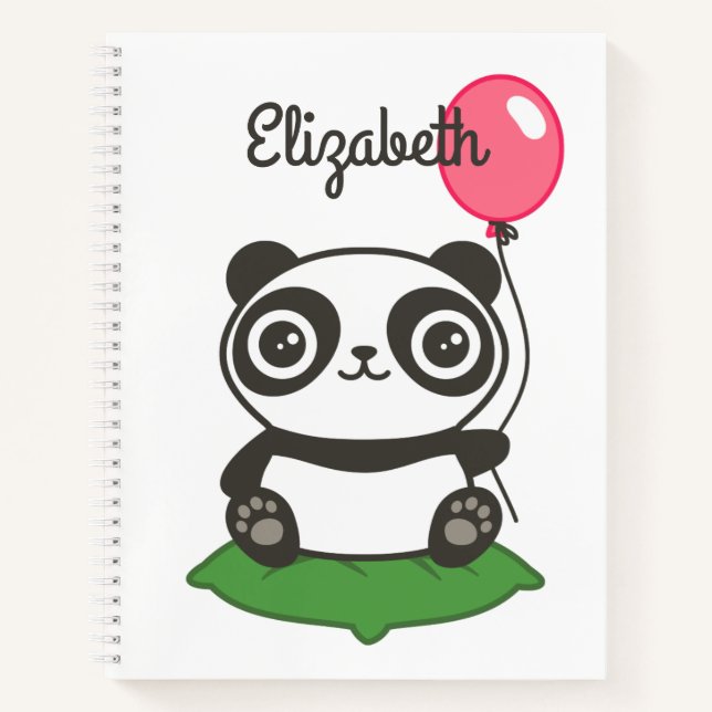 Cute Panda Illustration Notebook (Front)