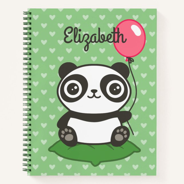 Cute Panda Illustration Notebook (Front)