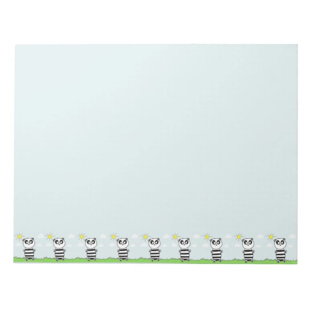 Cute Panda Illustration Notepad (Front)