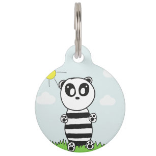 Cute Panda Illustration Pet Tag