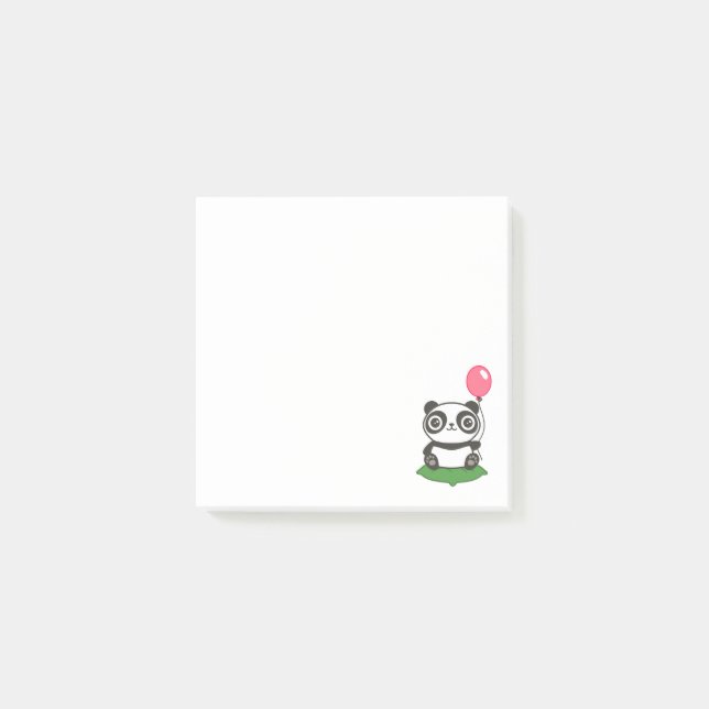 Cute Panda Illustration Post-it Notes (Front)