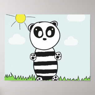 Cute Panda Illustration Poster