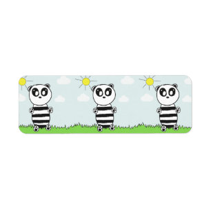 Cute Panda Illustration Return Address Label