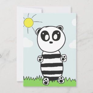 Cute Panda Illustration Save The Date