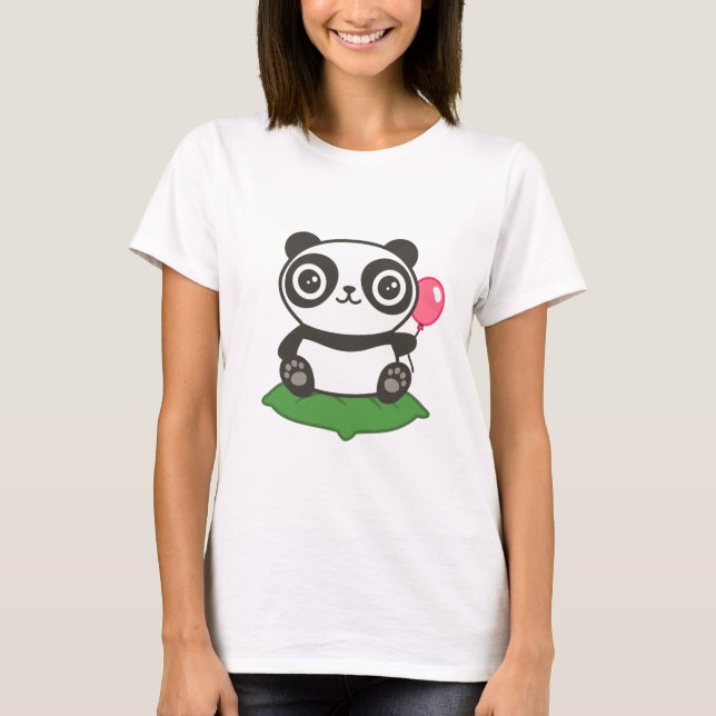 Cute Panda Illustration T-Shirt (Front)
