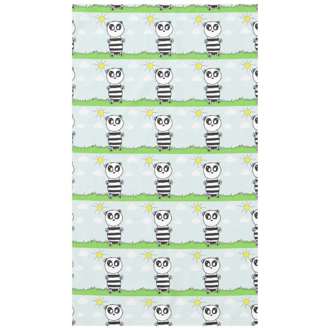 Cute Panda Illustration Tablecloth (Front)