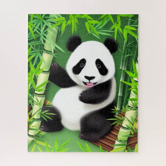 Cute Panda In A Bamboo Forest Jigsaw Puzzle (Vertical)