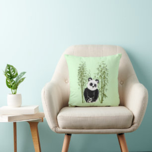 Cute Panda in Bamboo Cushion