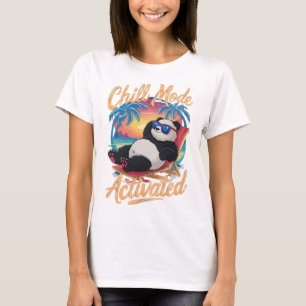 Cute Panda in beach Summer T-Shirt